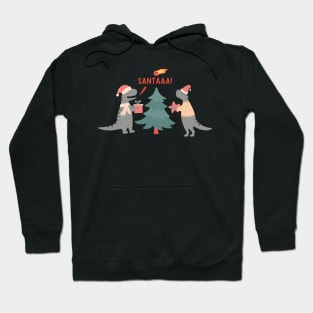 Dinosaur Santa Christmas Hoodie